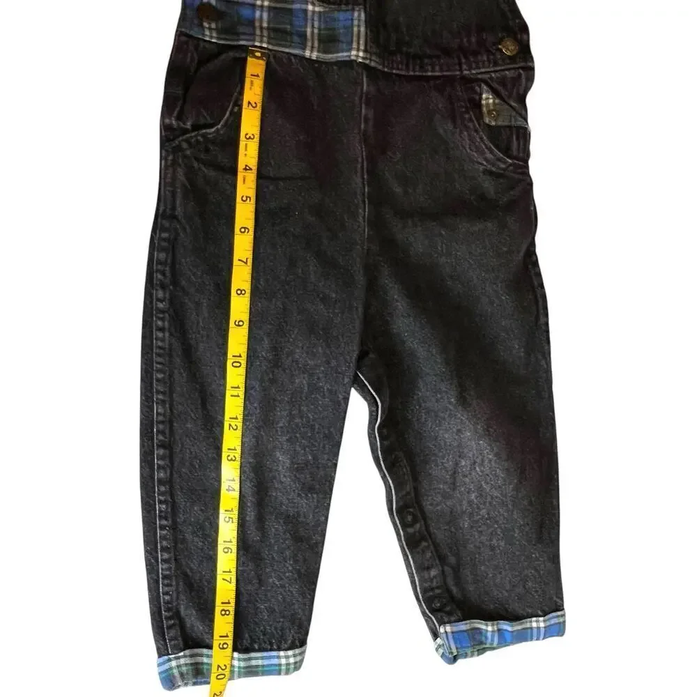 OSHKOSH B'GOSH Vintage Overalls 100% Cotton in Black Boys Size 3T